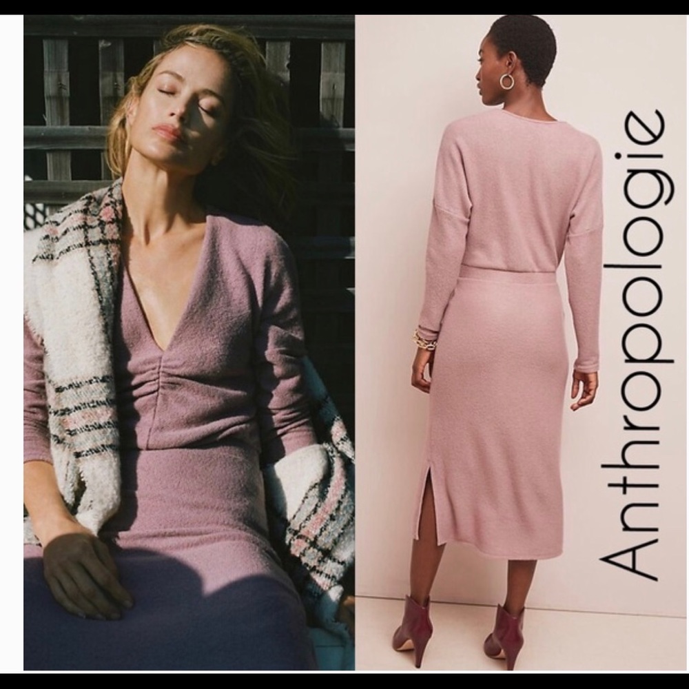 Anthropologie Eri+Ali Winter Splendor Mauve Dress